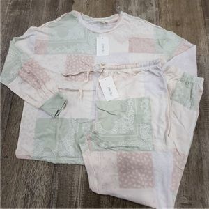 NWT Como Blu Coconut Cream Lounge Pant Set Size Small